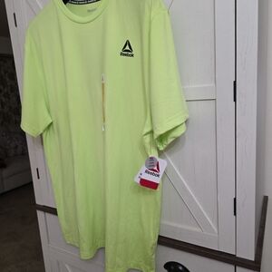 Reebok Men's Neon Green T-Shirt Large